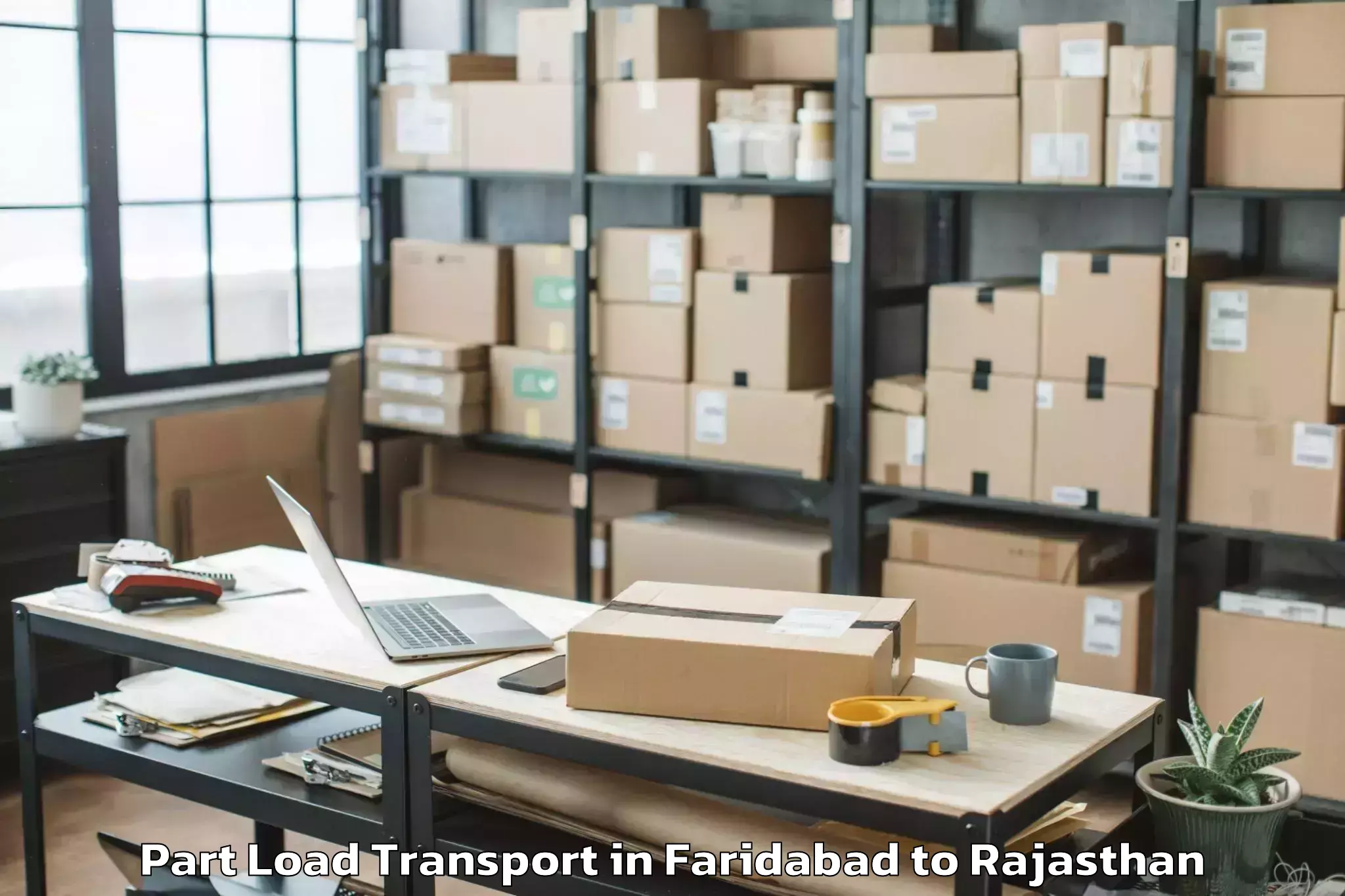 Book Faridabad to Chhoti Sadri Part Load Transport Online